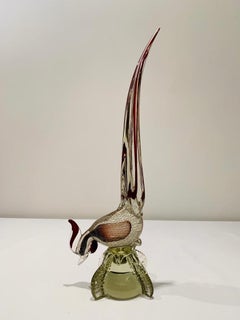 Fratelli Toso Murano glass bicolor with bubbles circa 1950 cock.