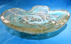 Fratelli Toso Murano Glasschale, Lenti mit Aventurin und Wirbel