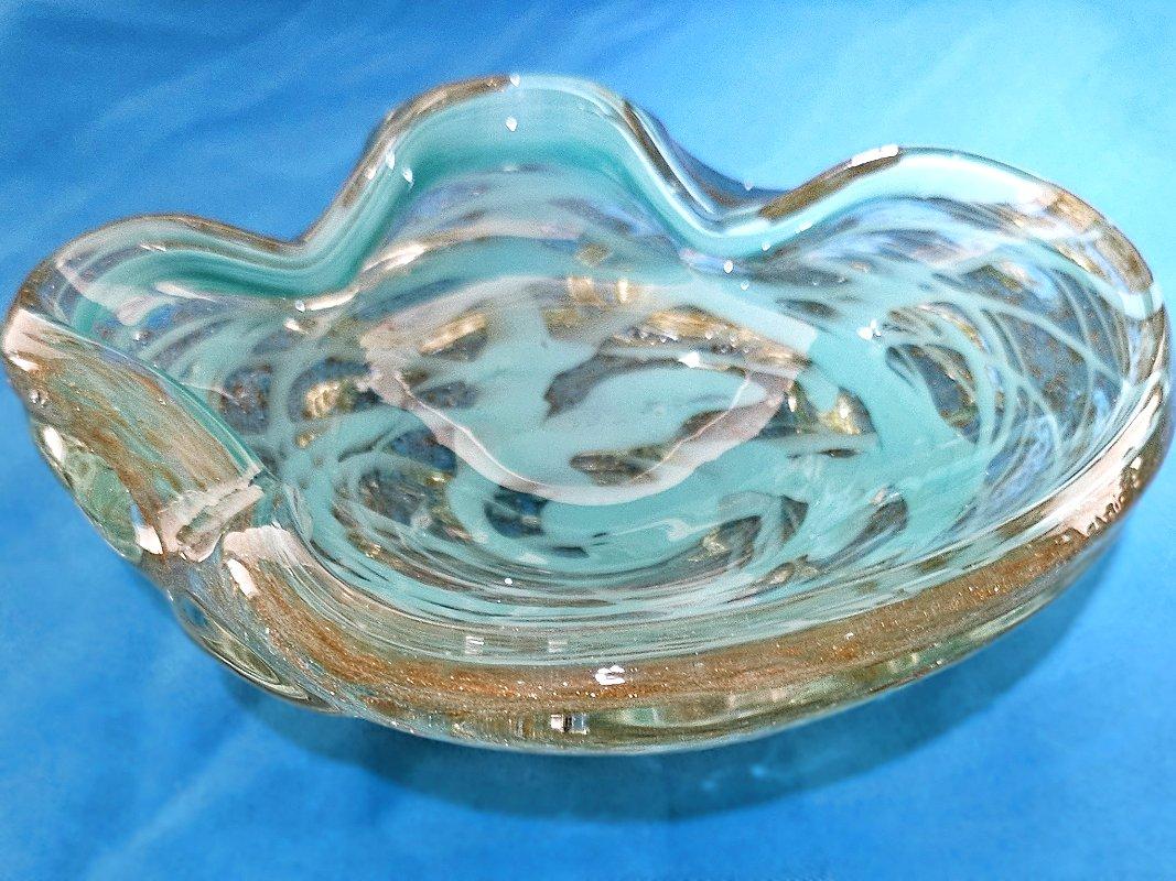 Fratelli Toso Cuenco de cristal de Murano, A Bugne con Aventurina y Remolino REBAJA POR CIERRE Italiano en venta