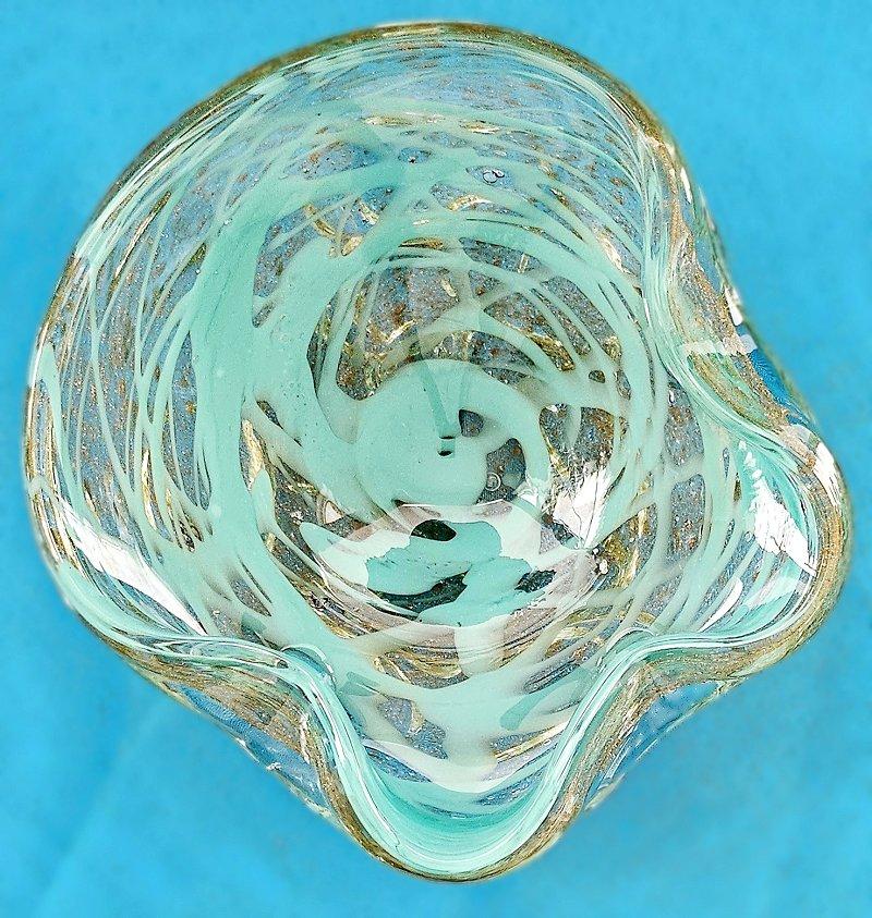 Fratelli Toso Cuenco de cristal de Murano, A Bugne con Aventurina y Remolino REBAJA POR CIERRE Cobre en venta