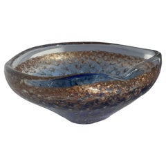 Bol décoratif en verre Murano Glass Sommerso - Aventurine cuivrée, bleu Sommerso