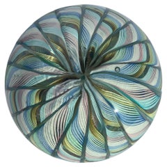 Fratelli Toso Latticino in vetro di Murano Fermacarte Multicolore Blue, Pink & Greene