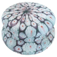 Antique Fratelli Toso, Murano Glass Millefiori Lidded Box, Italy, Early 20th Century