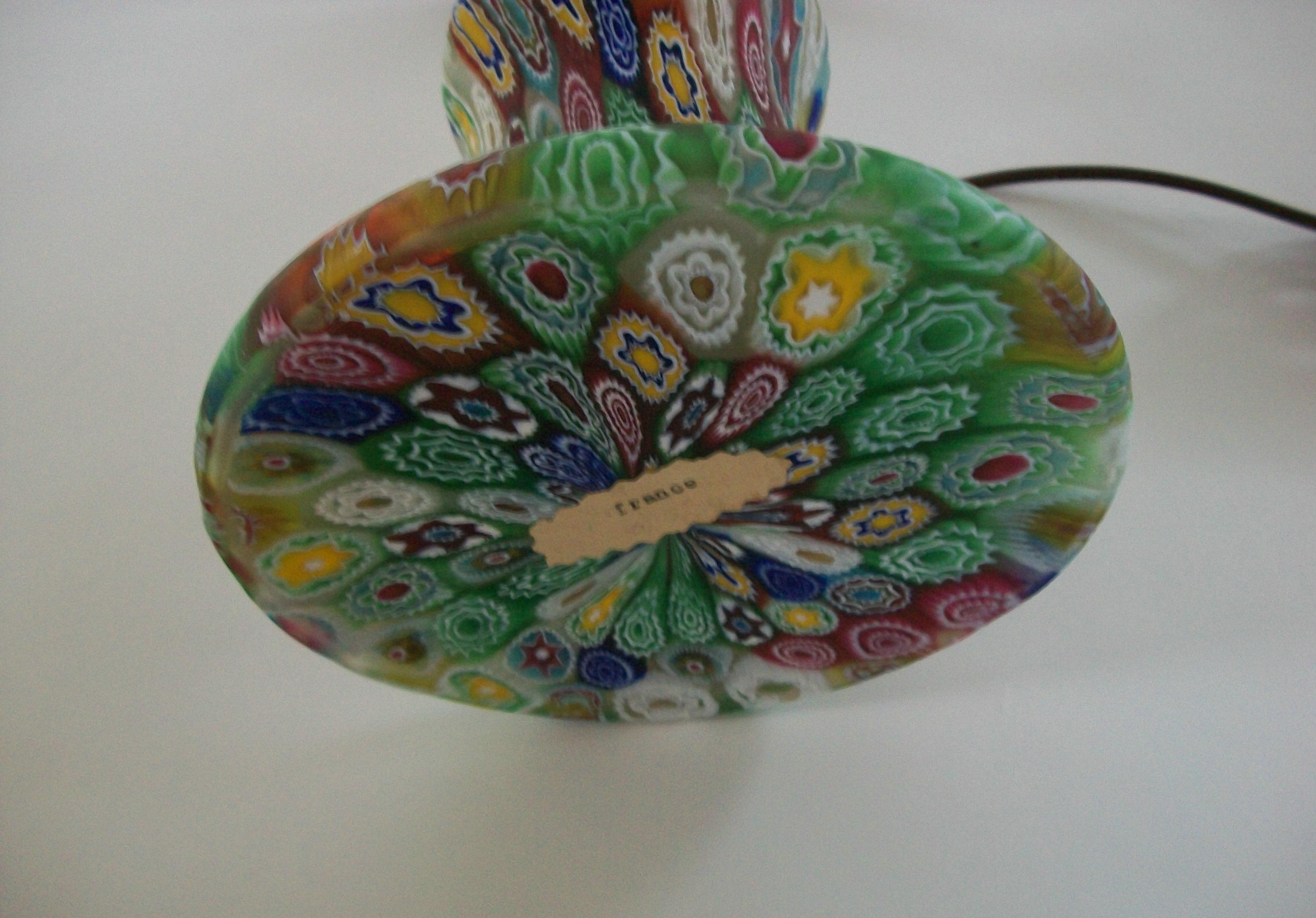 FRATELLI TOSO - Lampe de table Millefiori en verre de Murano - Italie - Milieu du XXe siècle en vente 3