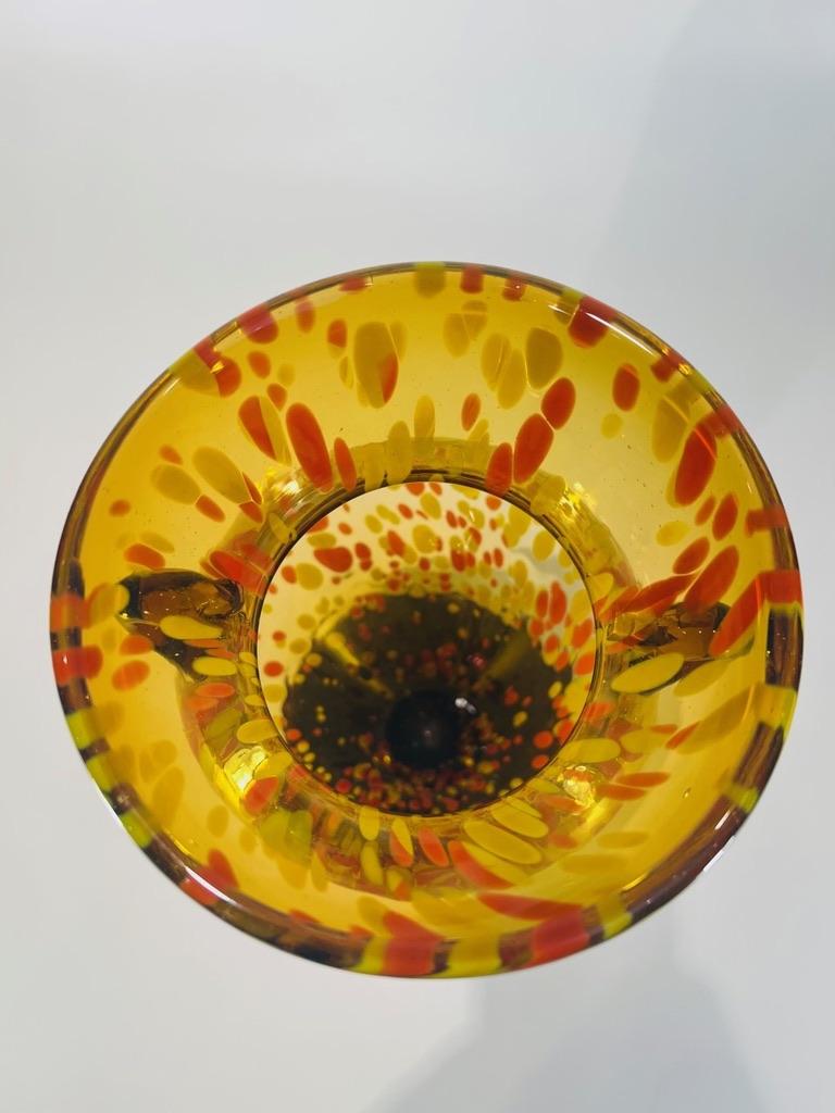 Other Fratelli Toso Murano glass multicolor circa 1970 vase For Sale