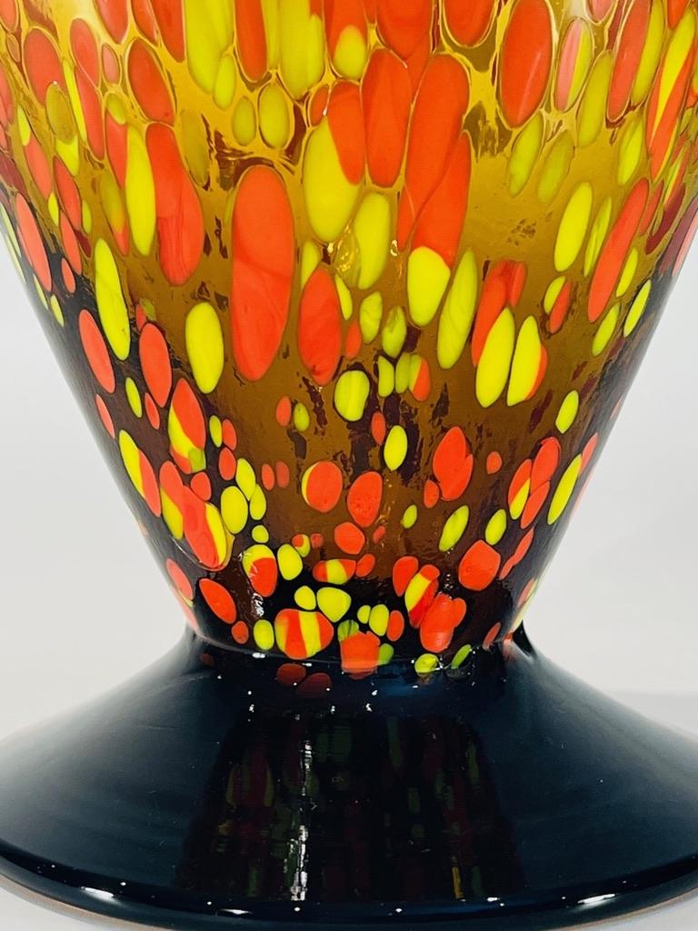 Late 20th Century Fratelli Toso Murano glass multicolor circa 1970 vase For Sale