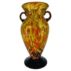 Vintage Fratelli Toso Murano glass multicolor circa 1970 vase
