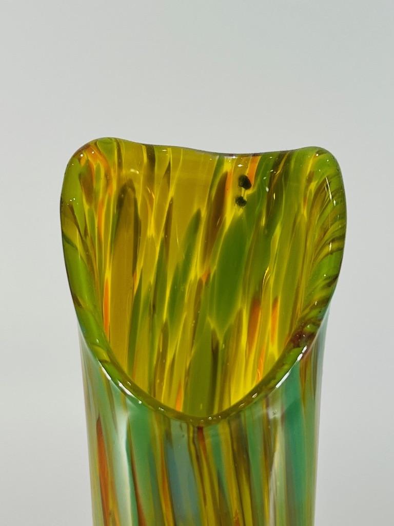 Other Fratelli Toso Murano glass multicolor vase circa 1950 For Sale