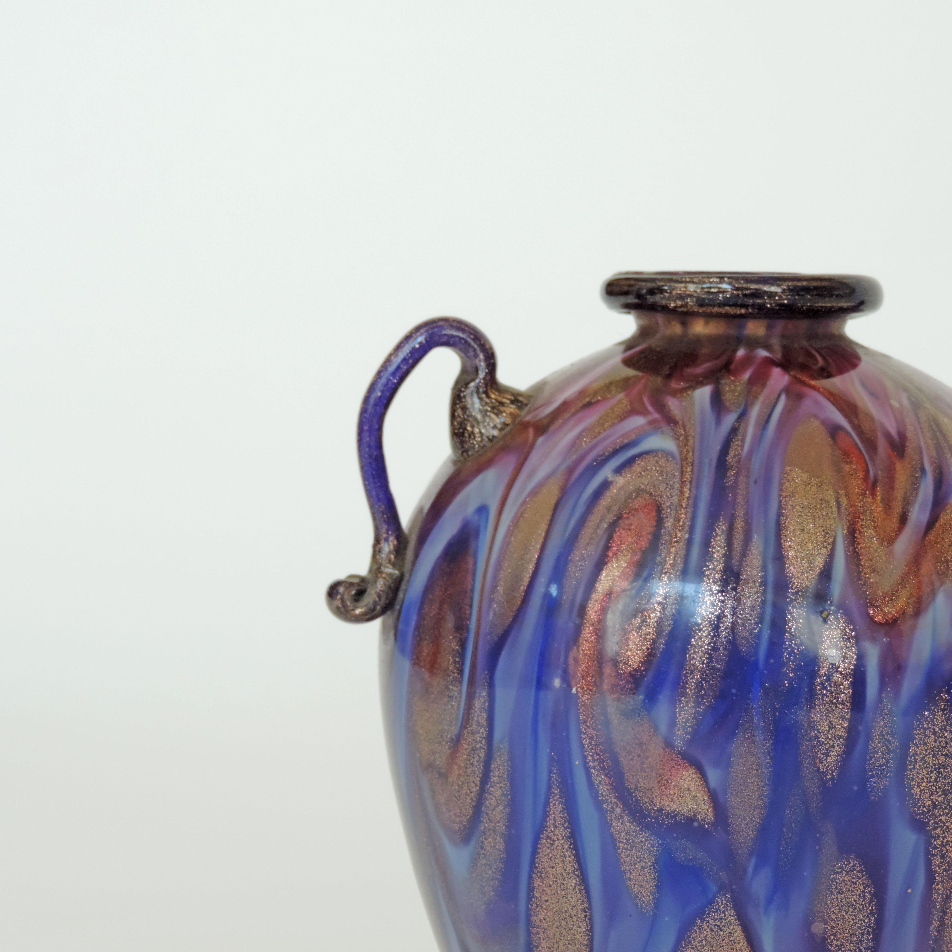 Art déco Vase en verre de Murano Fratelli Toso:: Italie:: années 1930 en vente