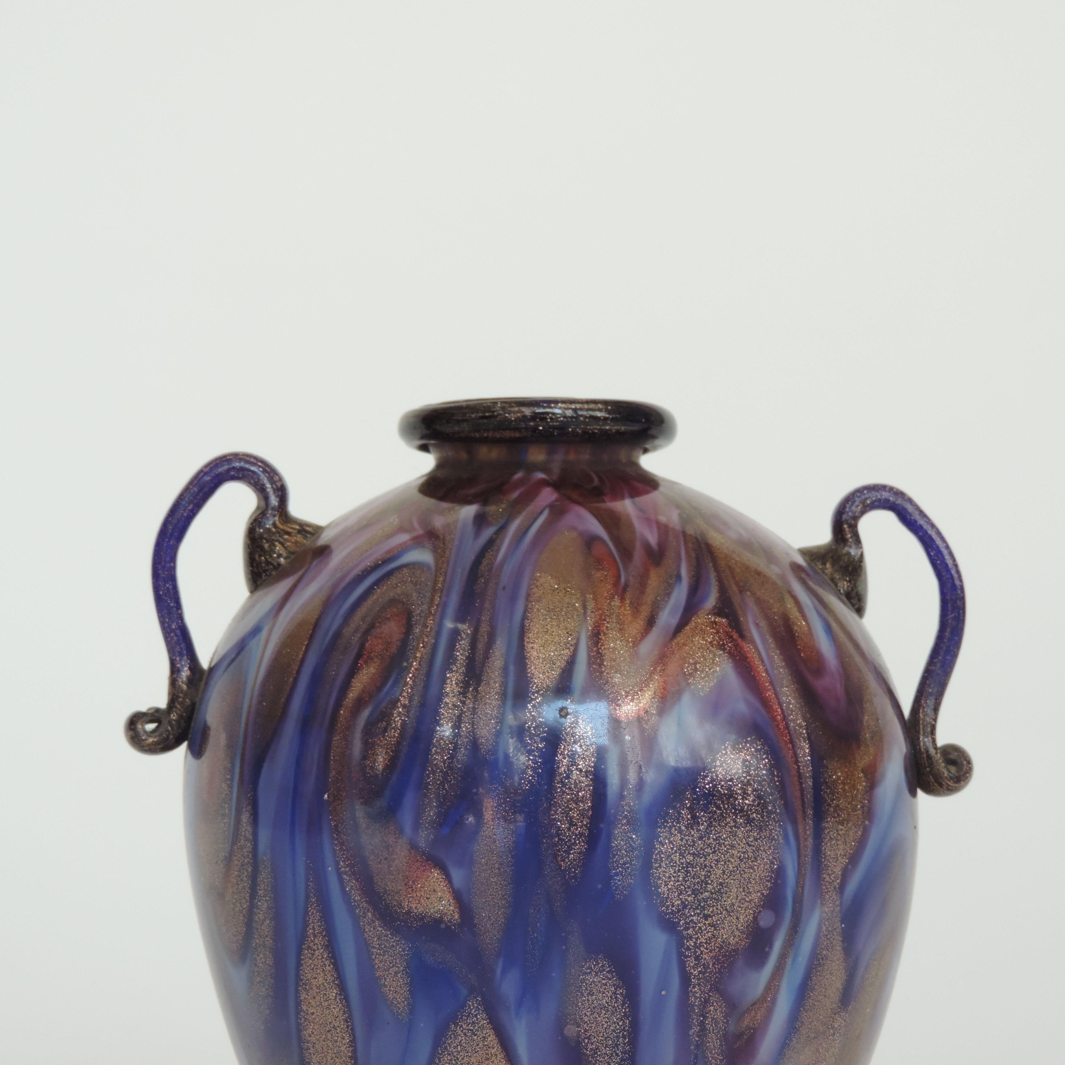 Fratelli Toso Murano Glass Vase, Italy, 1930s In Good Condition For Sale In Milan, IT