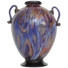 Vase en verre de Murano Fratelli Toso:: Italie:: années 1930