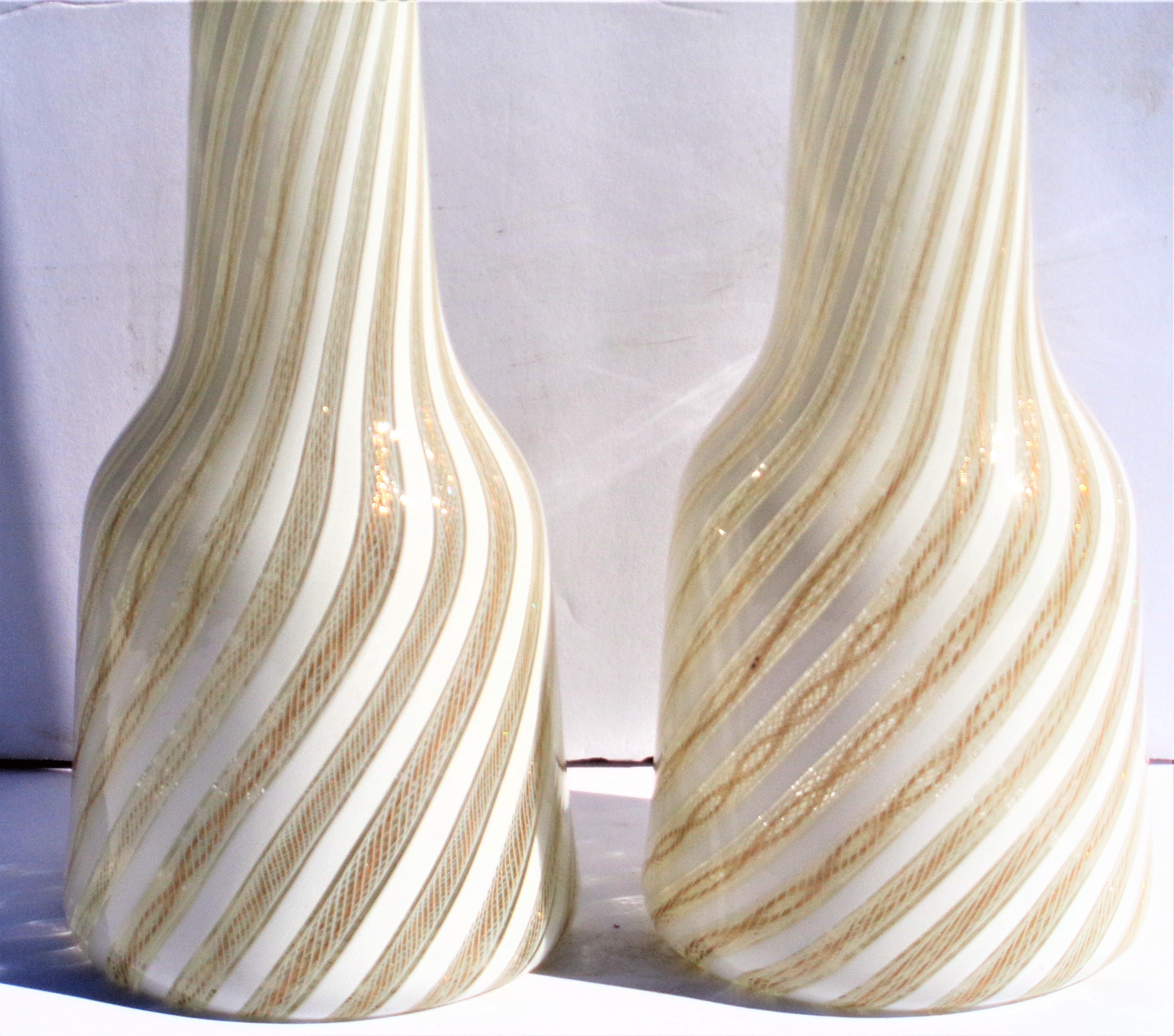  Fratelli Toso Murano Italian Art Glass Decanter Bottles, circa 1960 In Good Condition In Rochester, NY