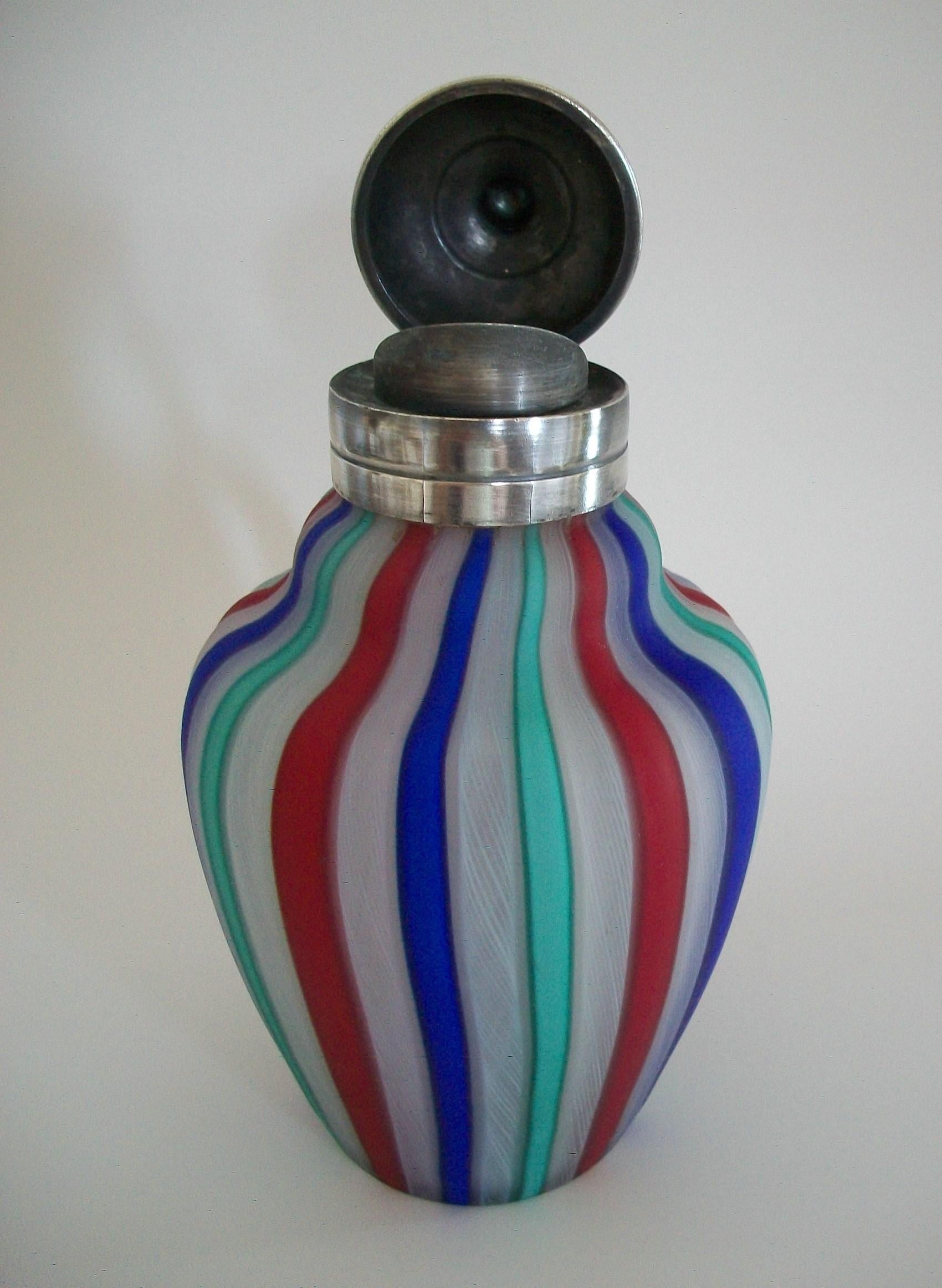Fratelli Toso, Murano Latticino Glass Syrup Jug, Italy, Early 20th Century For Sale 6