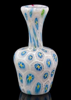 Fratelli Toso Murano Millefiori Fiore Mosaico Vaso in vetro d'arte italiano da armadio