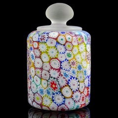 Fratelli Toso Murano Millefiori Flower Mosaic Italian Art Glass Paperweight
