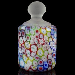 Fratelli Toso Murano Millefiori Flower Mosaic Italian Art Glass Paperweight
