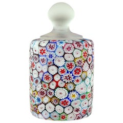 Fratelli Toso Murano Millefiori Flower Mosaic Italian Art Glass Paperweight
