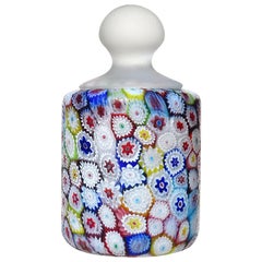 Fratelli Toso Murano Millefiori Flower Mosaic Italian Art Glass Paperweight
