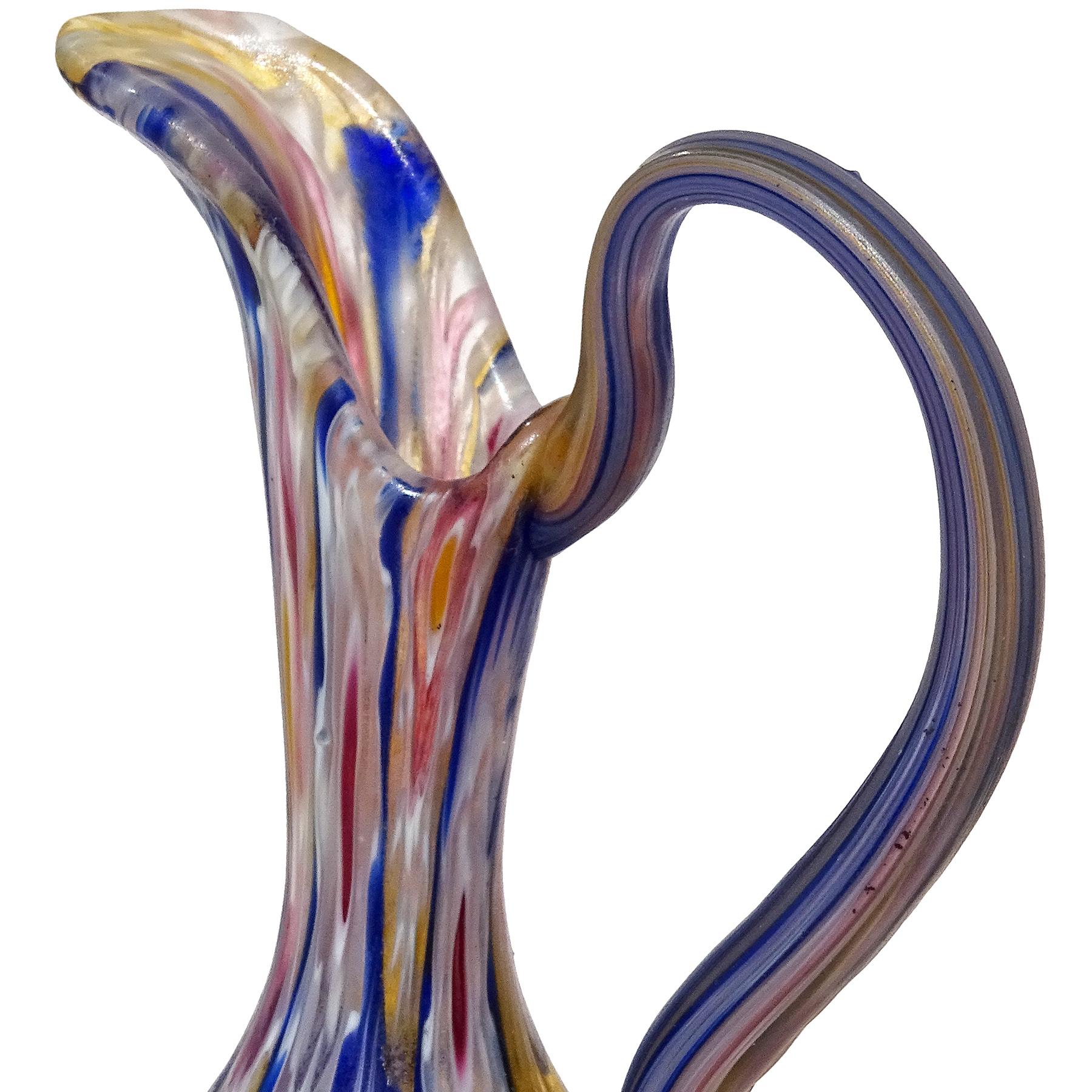 Art nouveau Vase à fleurs pour meuble de rangement, en verre d'art de Murano italien ancien Millefiori de Fratelli Toso en vente