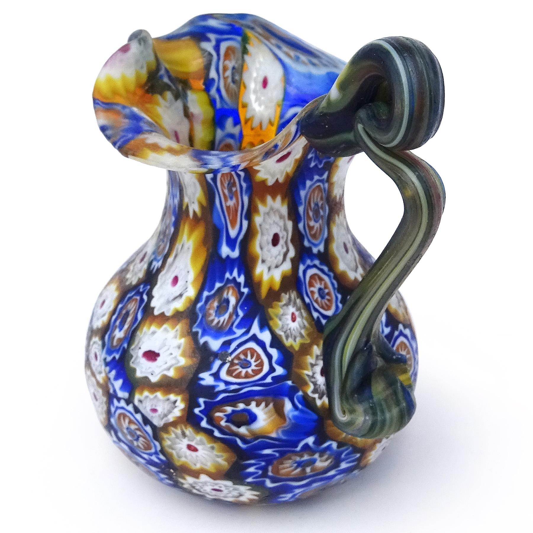 Vase à fleurs pour meuble de rangement, en verre d'art de Murano italien ancien Millefiori de Fratelli Toso Bon état - En vente à Kissimmee, FL