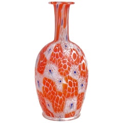 Fratelli Toso Murano Millefiori Flowers Antique Italian Art Glass Cabinet Vase
