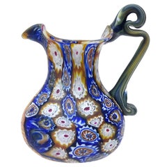 Vase à fleurs pour meuble de rangement, en verre d'art de Murano italien ancien Millefiori de Fratelli Toso