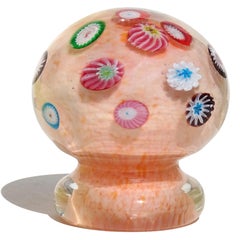 Fratelli Toso Murano Millefiori Flowers Italian Art Glass Mushroom Paperweight