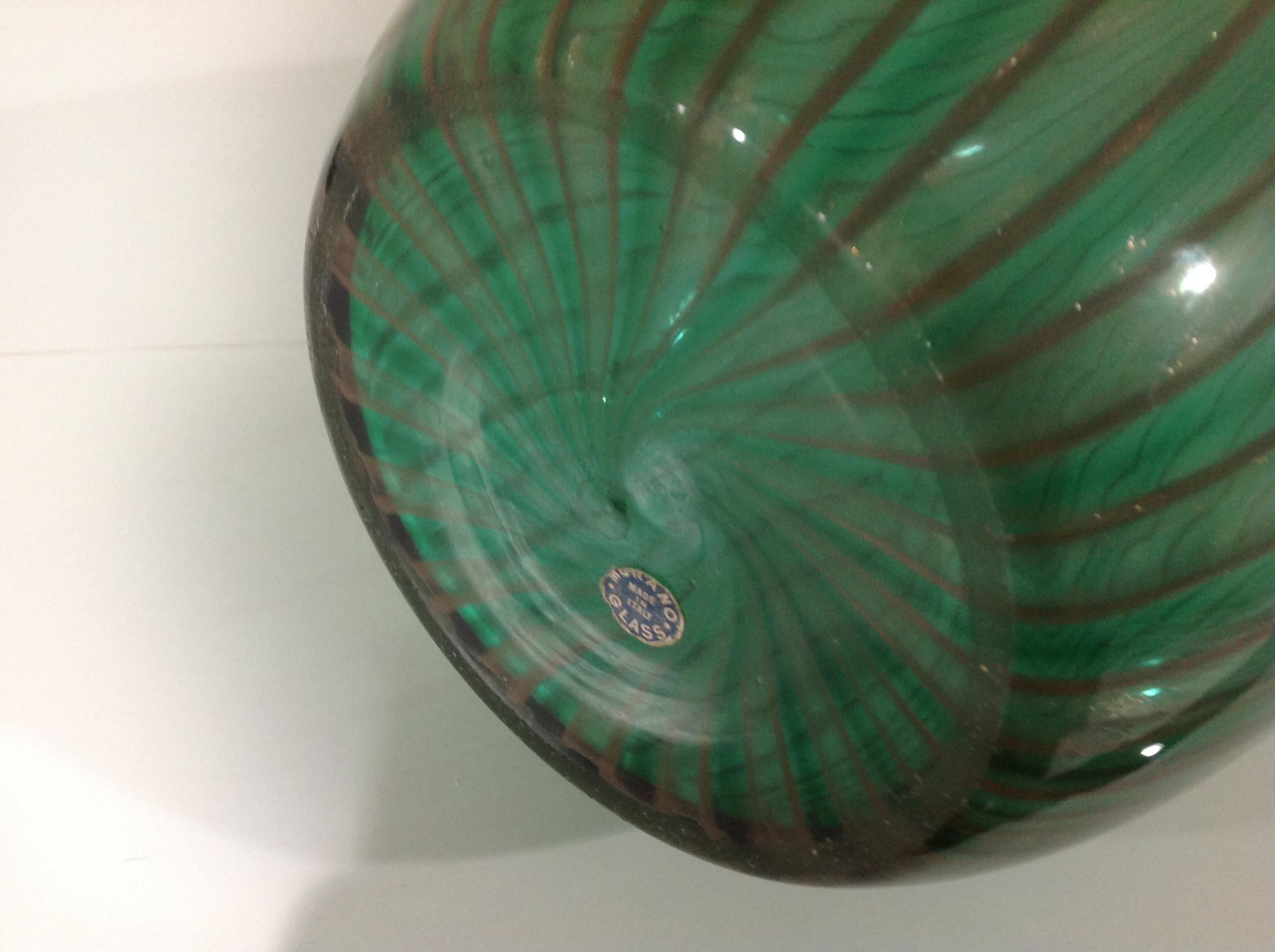 Italian Fratelli Toso Murano Monumental Hand Blown Art Glass Vase For Sale