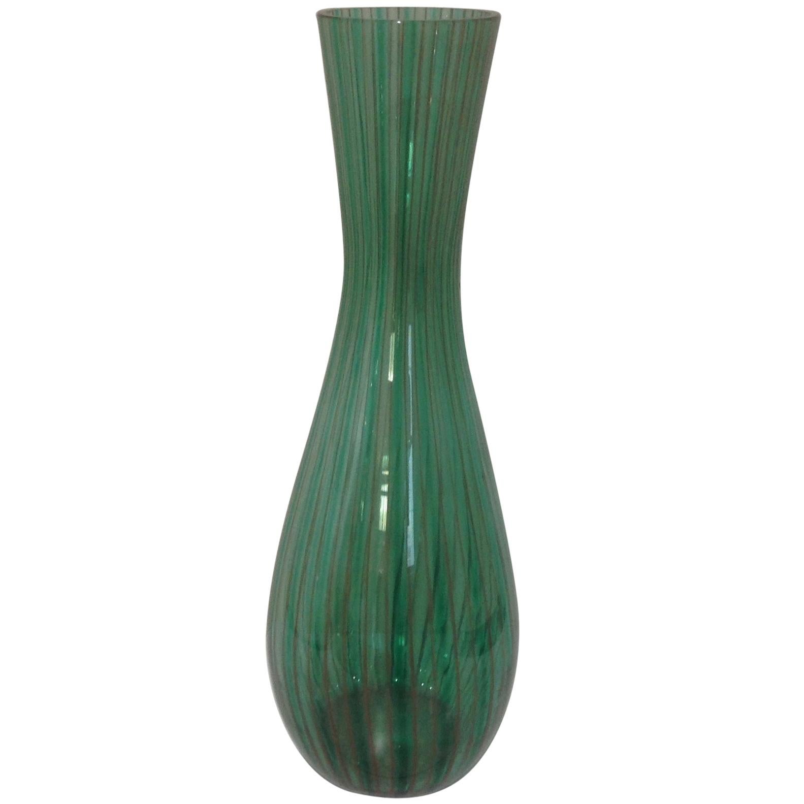 Fratelli Toso Murano Monumental Hand Blown Art Glass Vase For Sale
