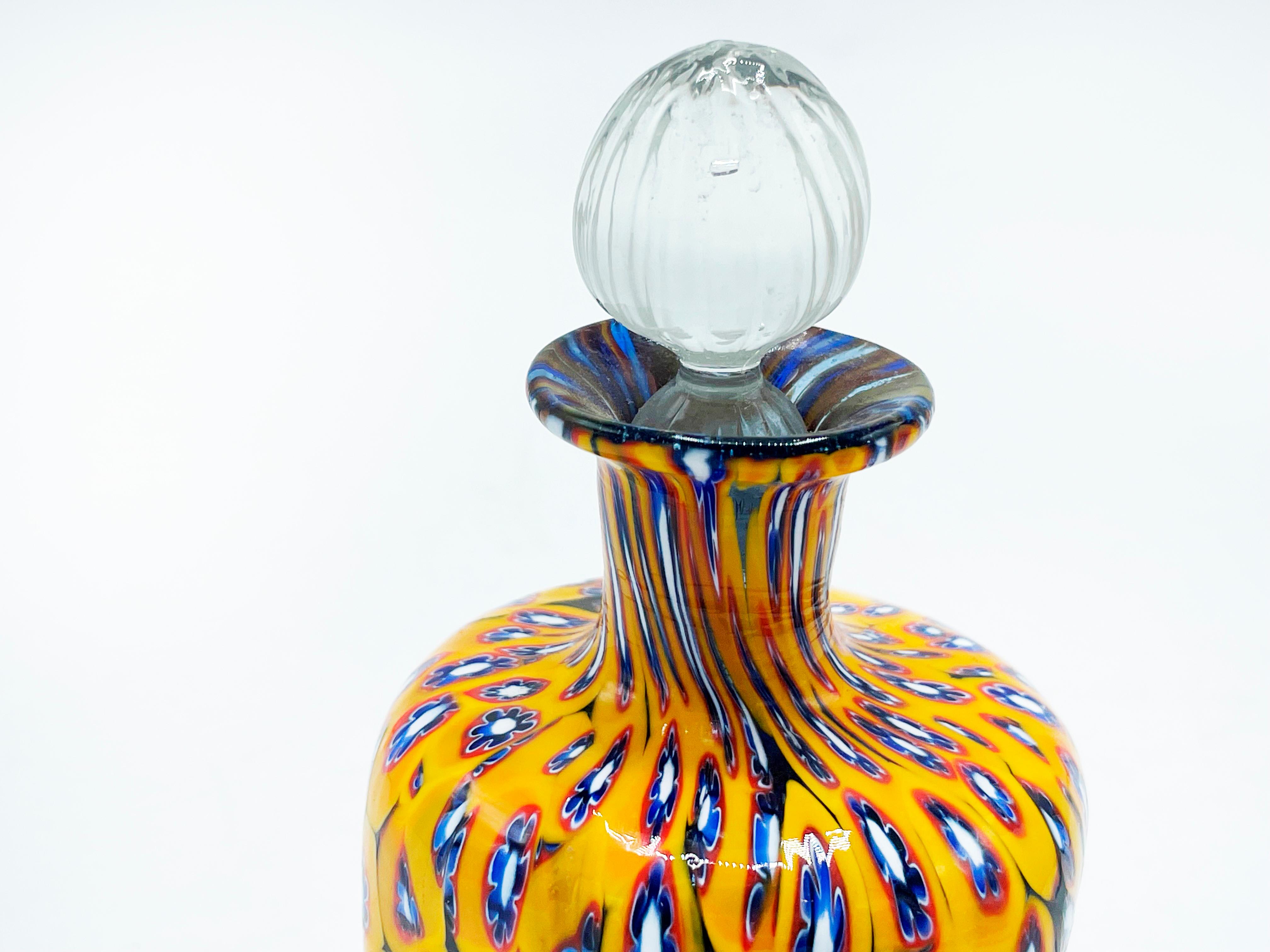 Hand-Crafted Fratelli Toso Murano Murrine Millefiori, Vase For Sale