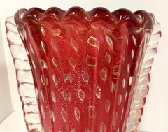 Fratelli Toso Murano Red Vase