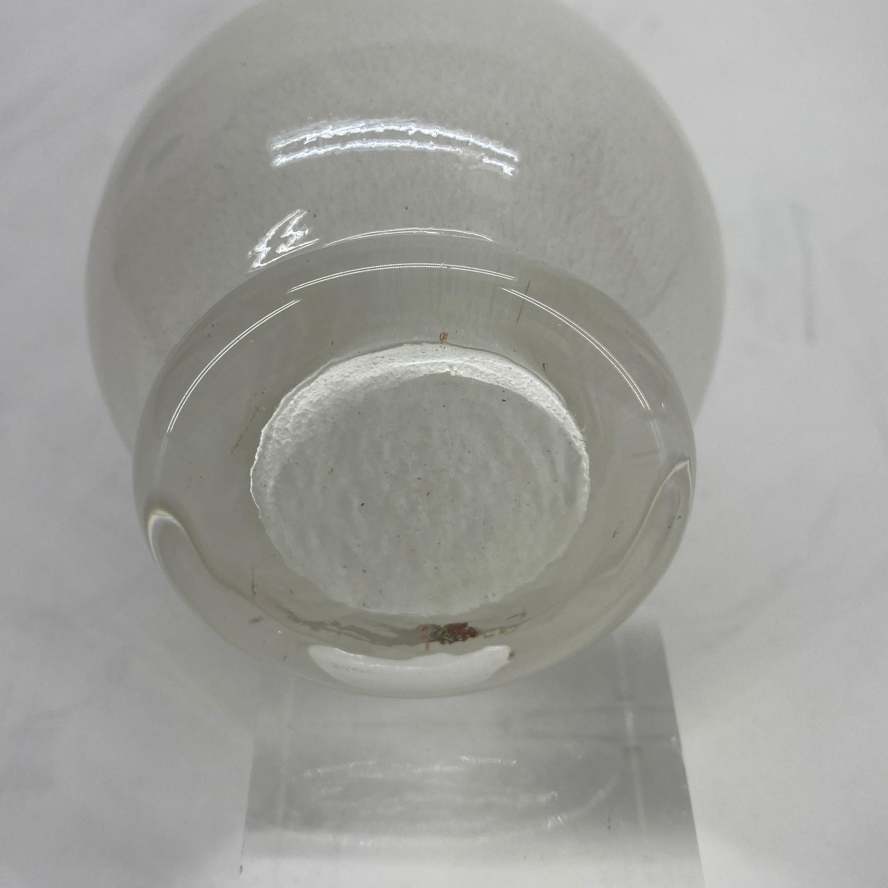 Fratelli Toso Murano White Opalescent Italian Art Glass Vase 8