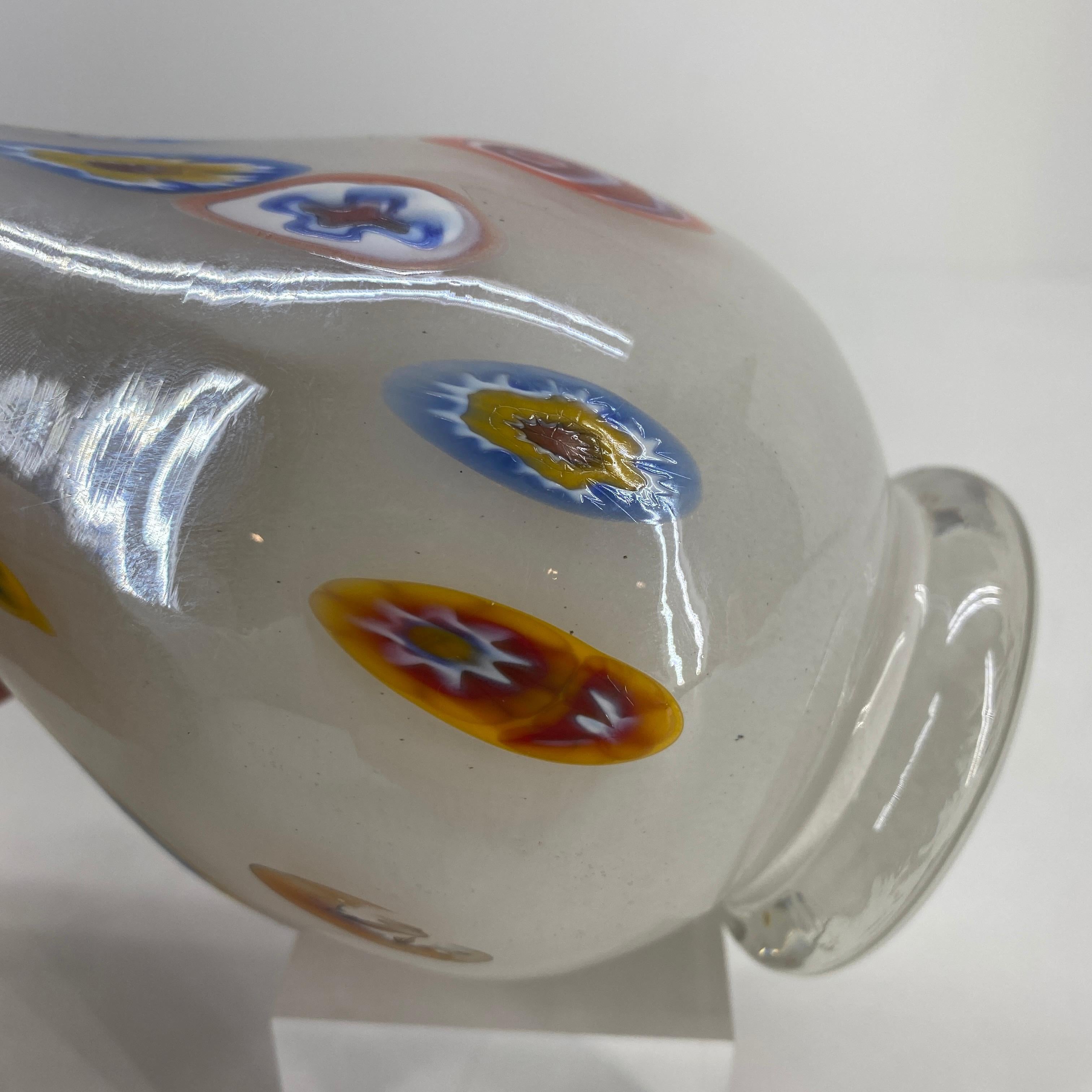 Fratelli Toso Murano White Opalescent Italian Art Glass Vase 2