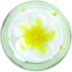 Fratelli Toso Murano Yellow White Flower Italian Art Glass Decorative Dish Bowl