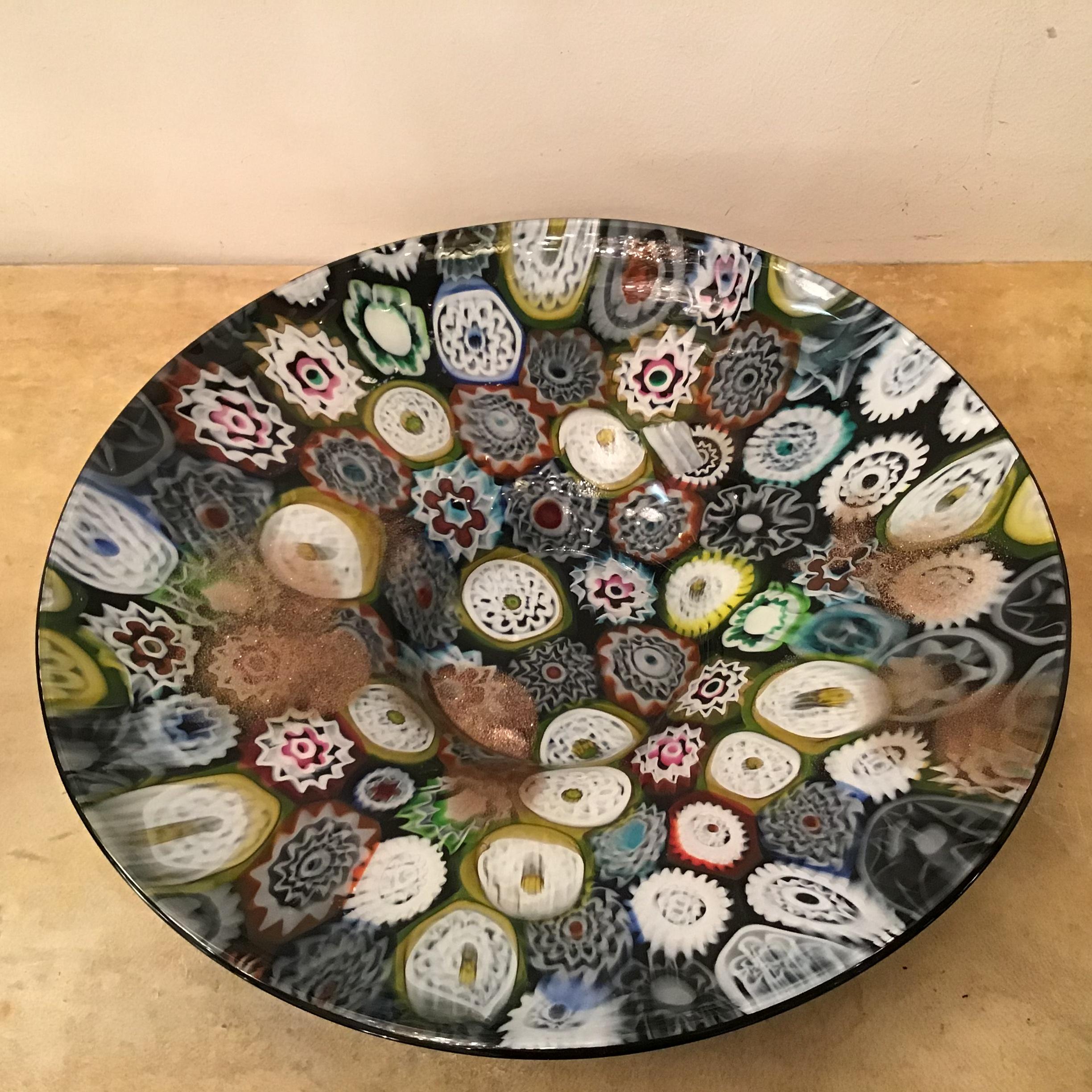 Fratelli Toso “Murrine” Centerpiece Murano Glass, 1955, Italy  In Excellent Condition For Sale In Milano, IT