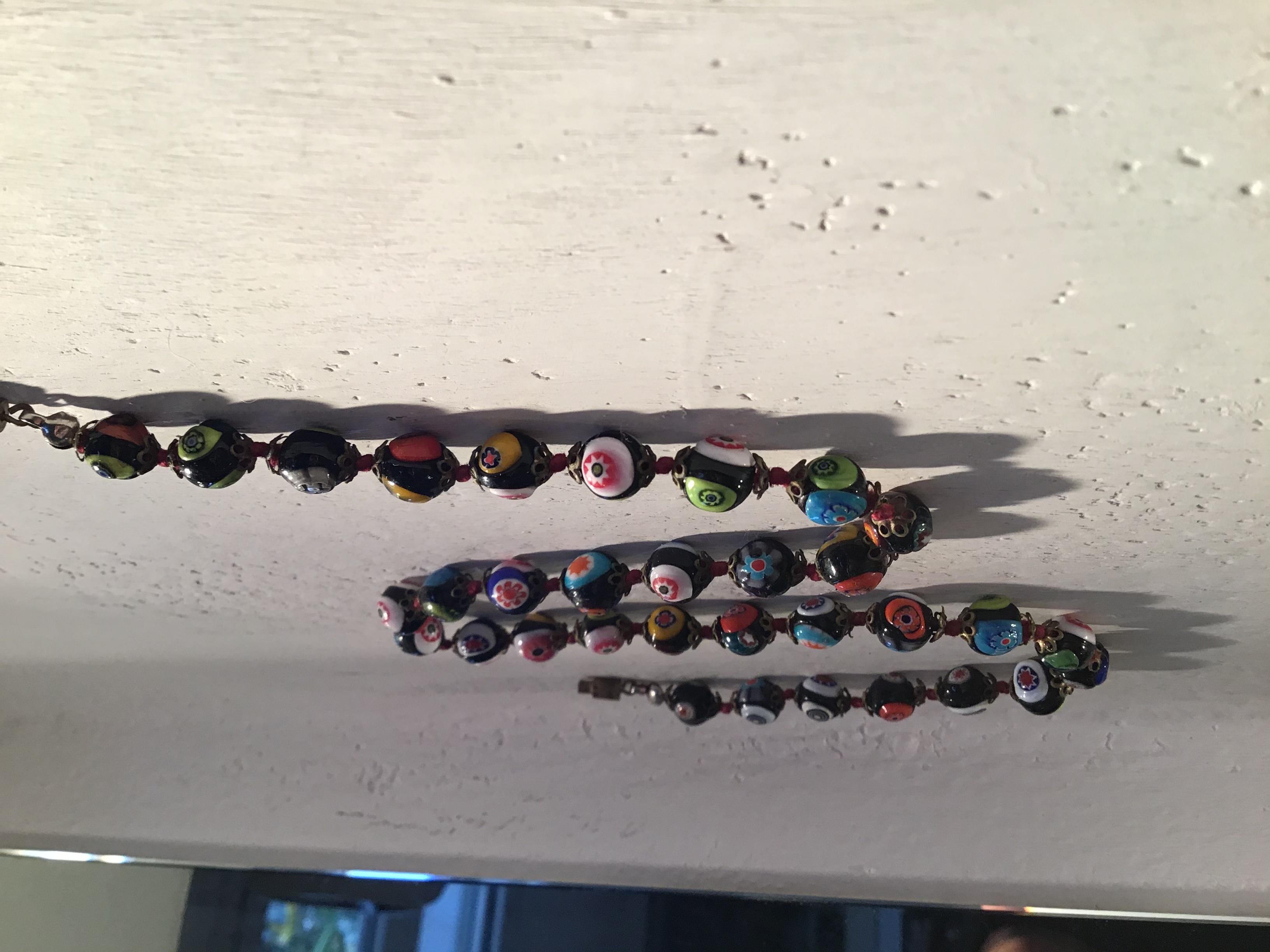 Fratelli Toso “ Murrine”  “ Choker /Necklace “ Murano Glass Silver Metal 1958 I For Sale 11