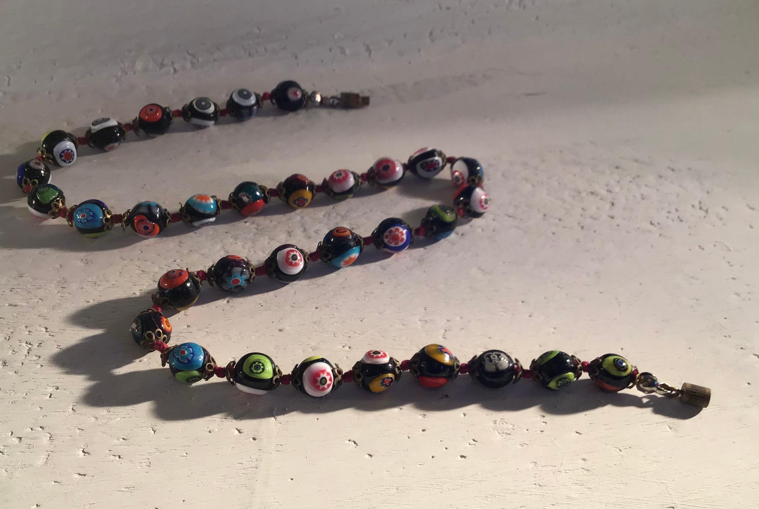 Fratelli Toso “ Murrine”  “ Choker /Necklace “ Murano Glass Silver Metal 1958 I For Sale 13