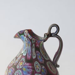 Fratelli Toso 'Murrine' Murano Glass Jug, Italy