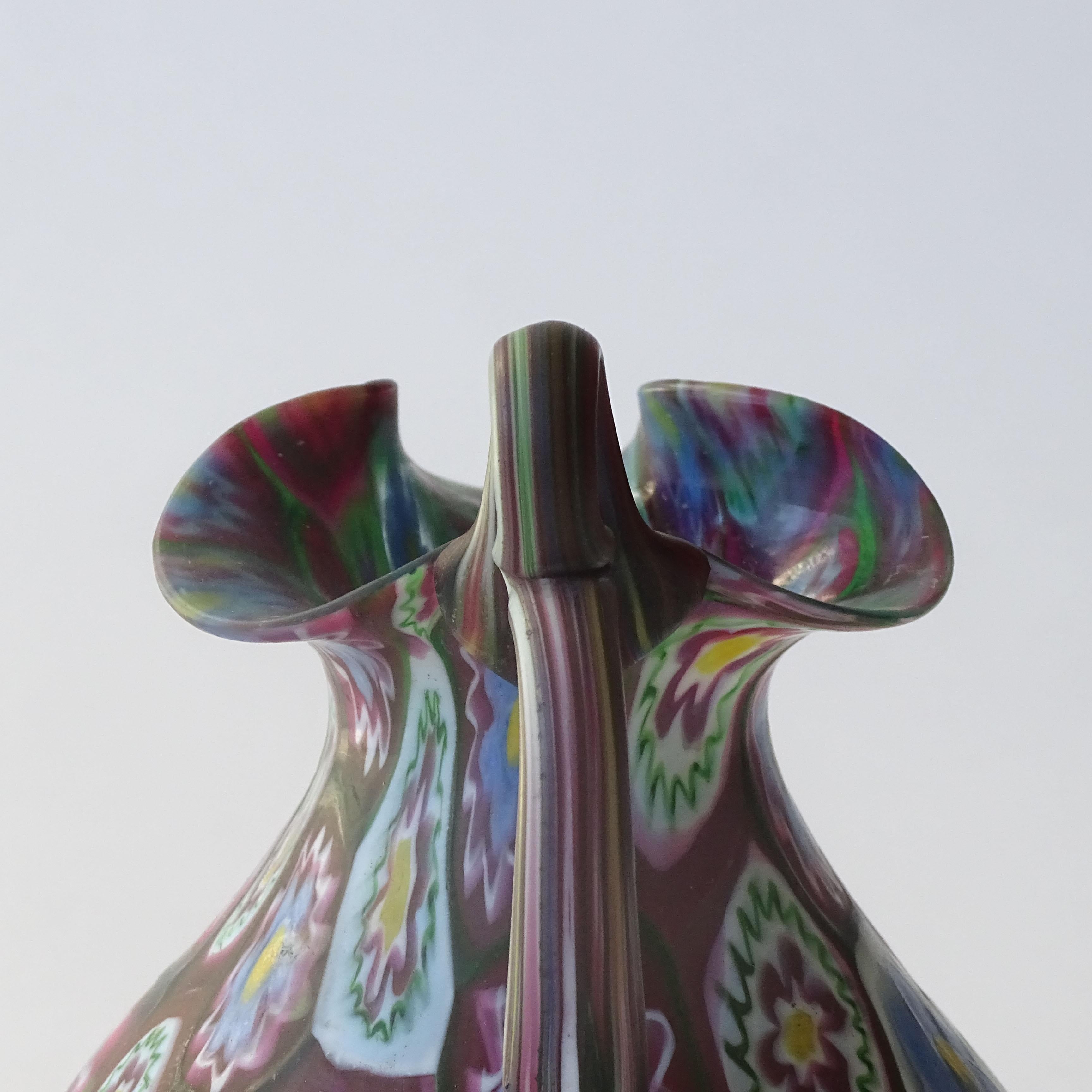 20th Century Fratelli Toso 'Murrine' Murano Glass Jug, Italy For Sale