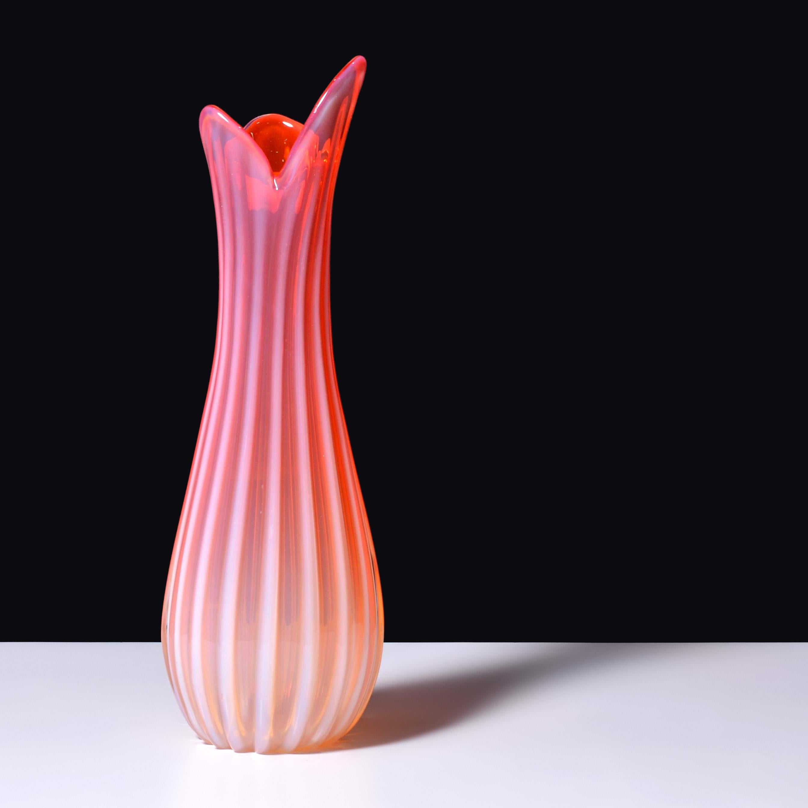 Mid-Century moderno Vaso OPALINO Fratelli Toso, 16 
