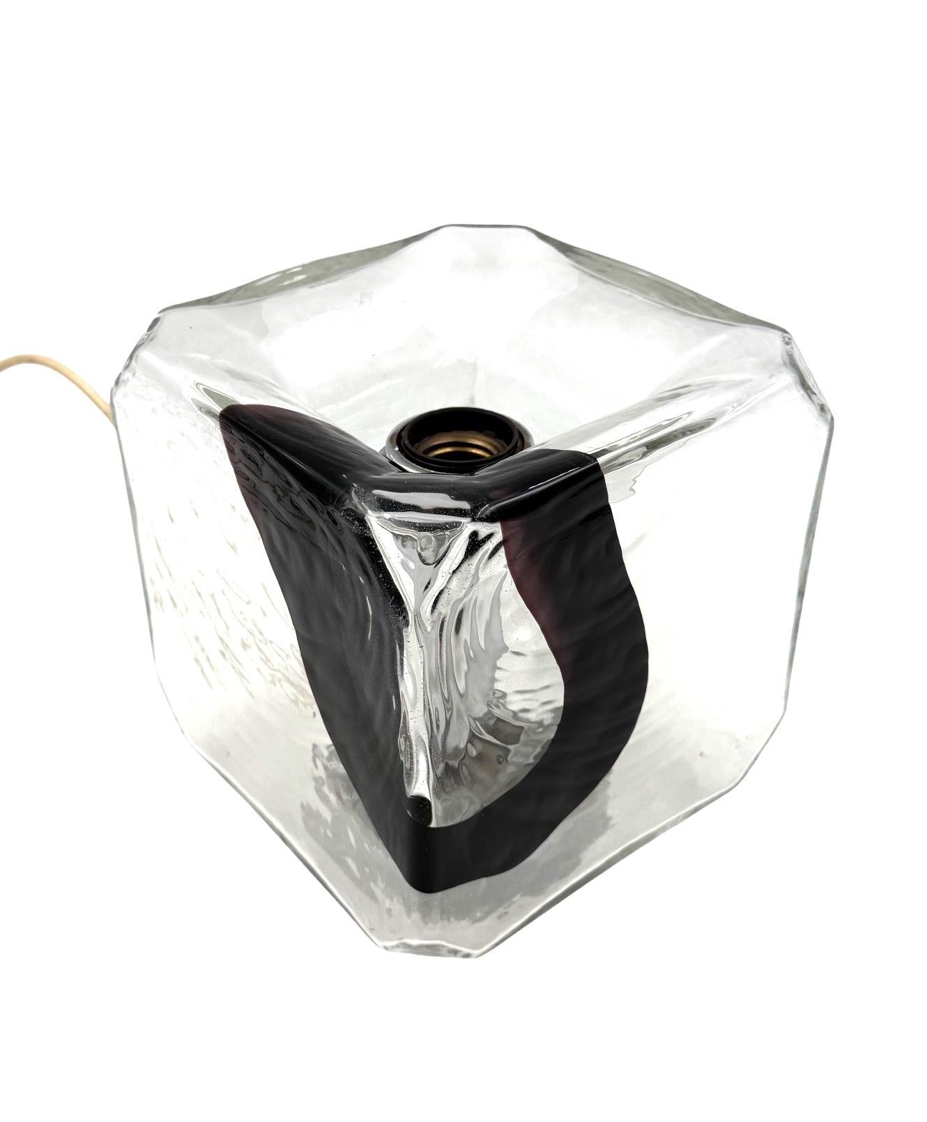 Hollywood Regency Fratelli Toso, Pair of Murano blown glass lamps, F.lli Toso, Murano Italy 1970s For Sale