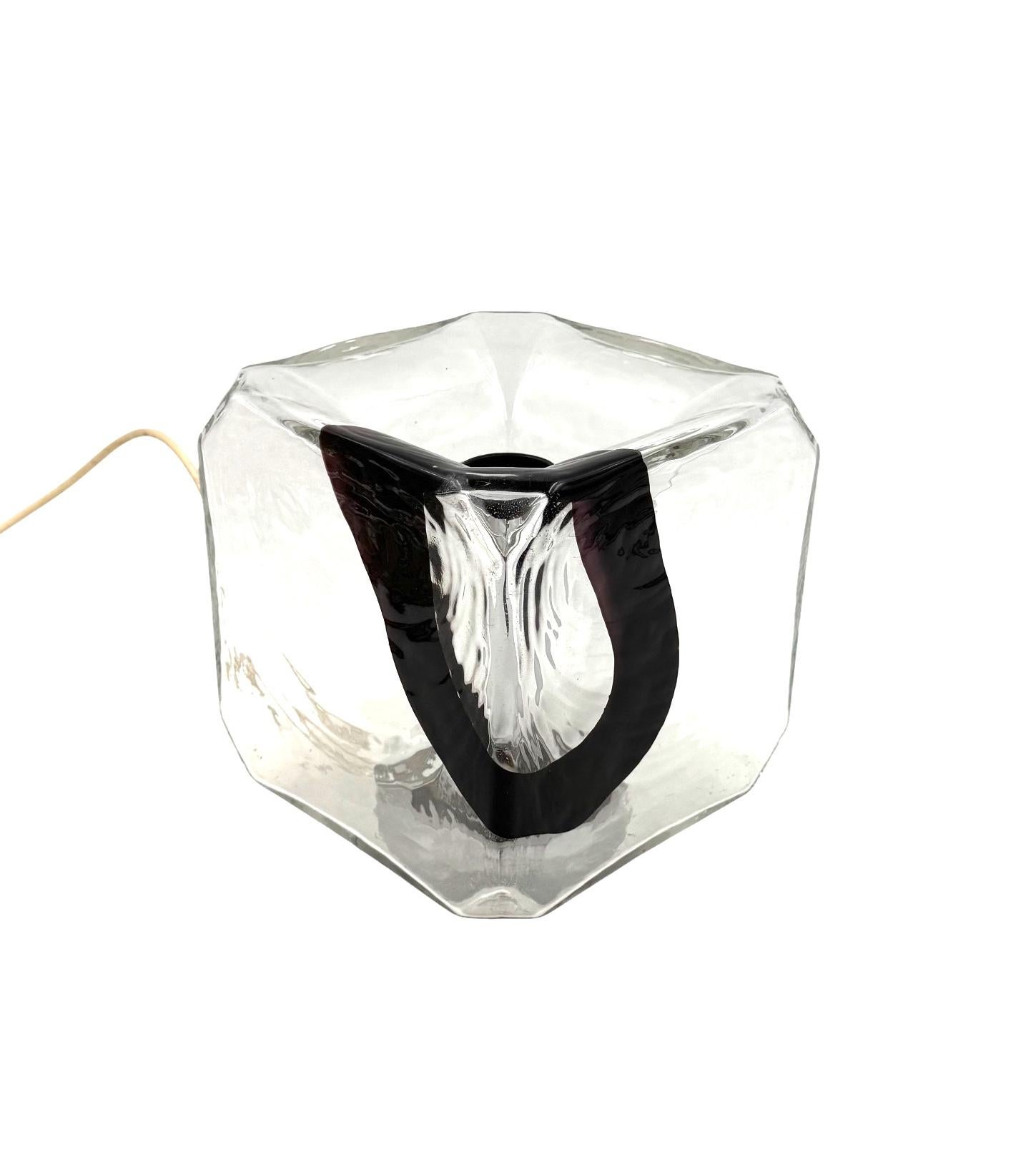Murano Glass Fratelli Toso, Pair of Murano blown glass lamps, F.lli Toso, Murano Italy 1970s For Sale