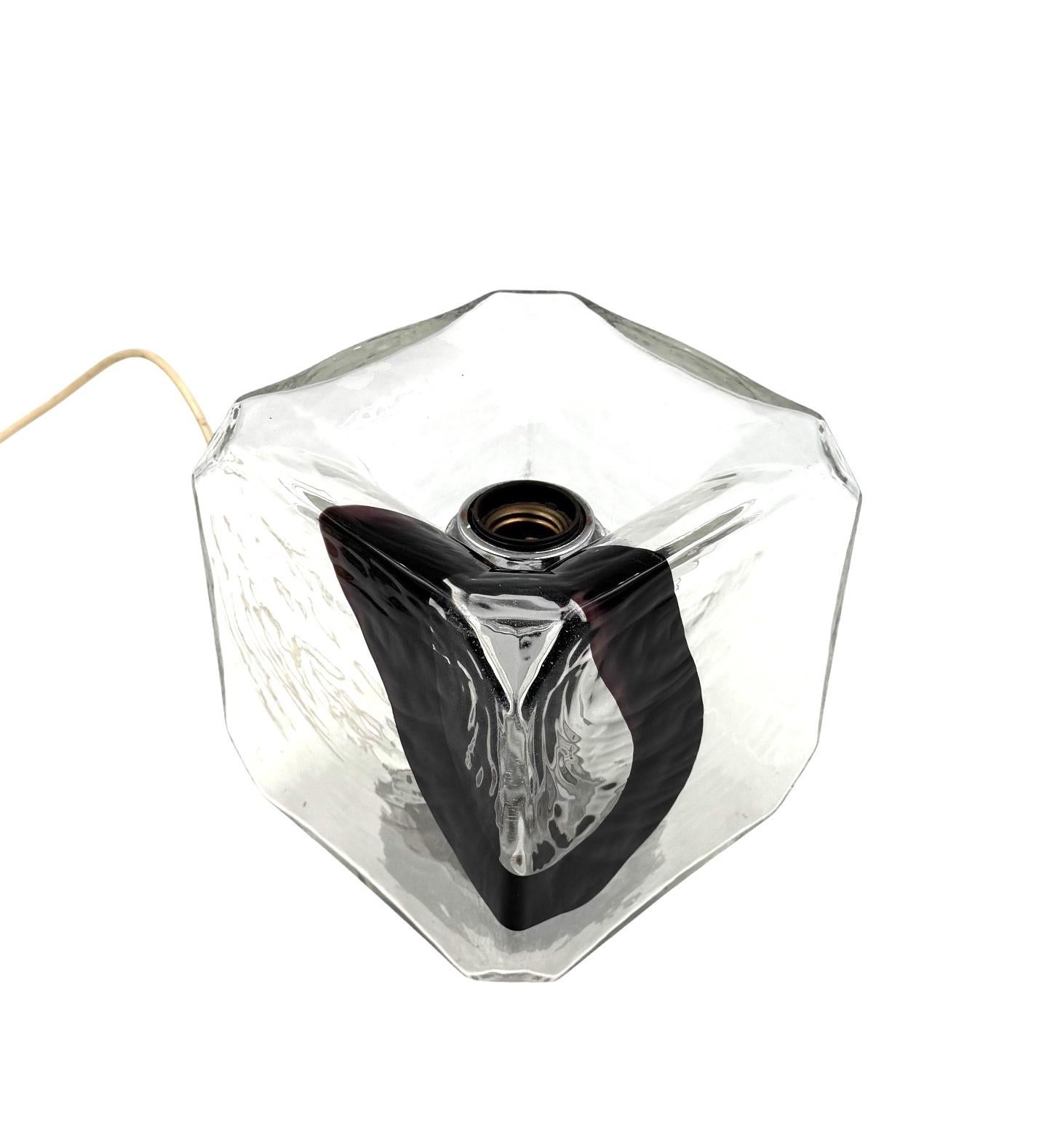 Fratelli Toso, Pair of Murano blown glass lamps, F.lli Toso, Murano Italy 1970s For Sale 1