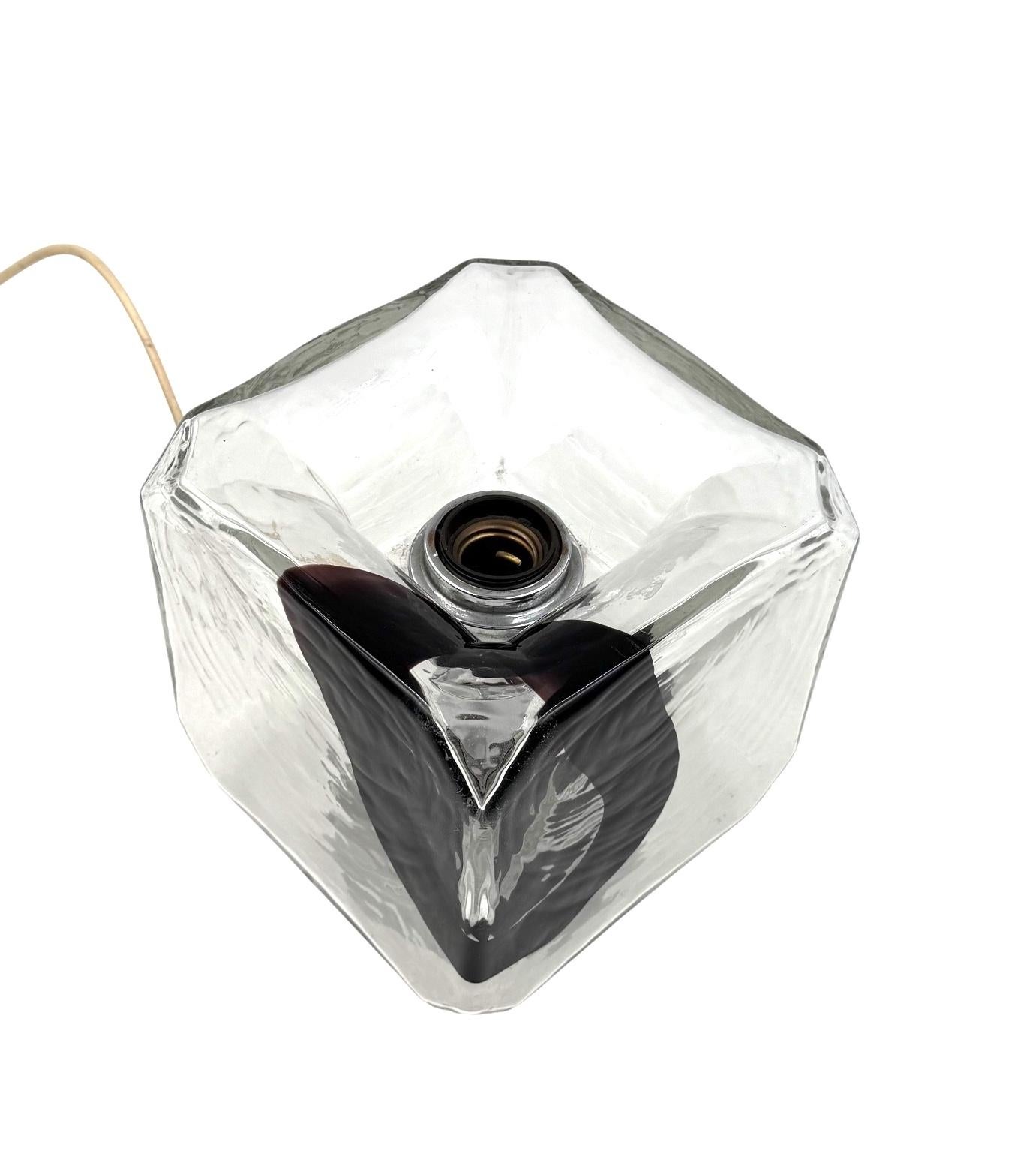 Fratelli Toso, Pair of Murano blown glass lamps, F.lli Toso, Murano Italy 1970s For Sale 2