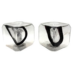 Fratelli Toso, Pair of Murano blown glass lamps, F.lli Toso, Murano Italy 1970s