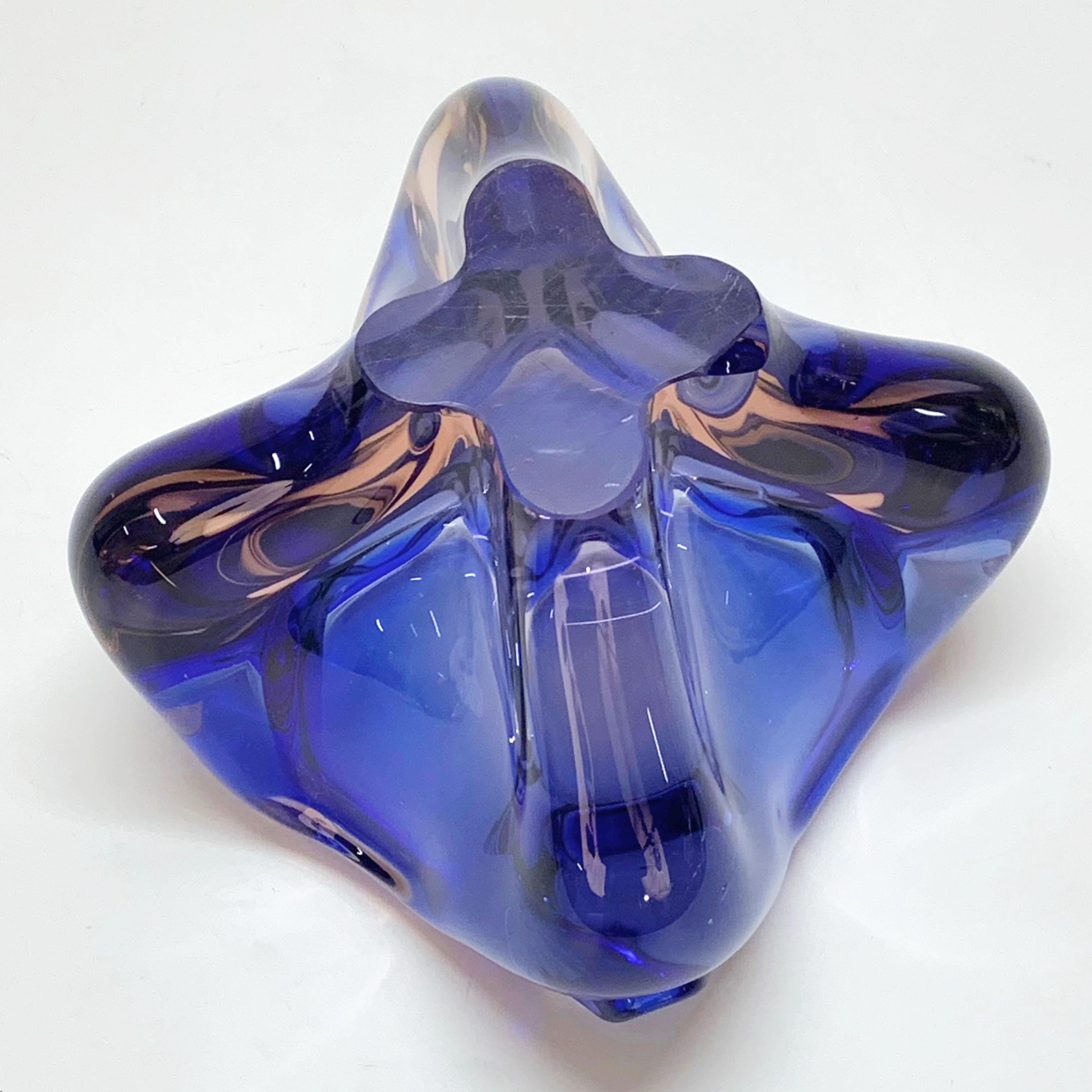 Fratelli Toso Purple, Blue and Pink Sommerso Murano Glass Italian Bowl, 1960s 10