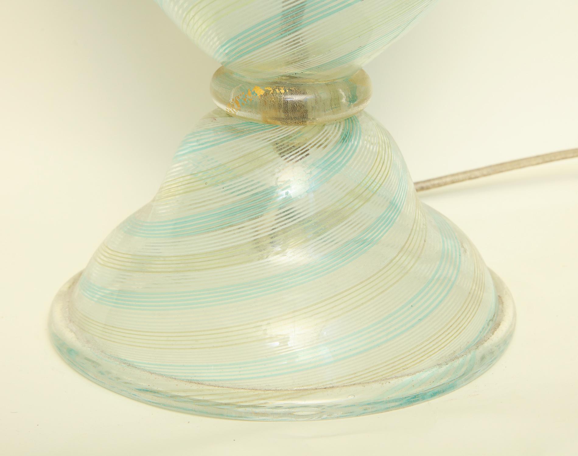 Hand-Crafted Fratelli Toso Table Lamp Murano Art Glass Mid-Century Modern Italy, 1940s For Sale