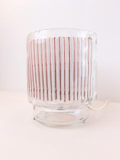 Fratelli Toso table lamp, Murano blown glass with red and white Cannes, Italy