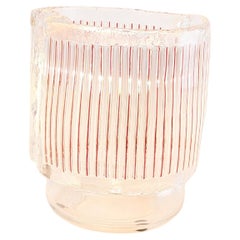 Fratelli Toso table lamp, Murano blown glass with red and white Cannes, Italy