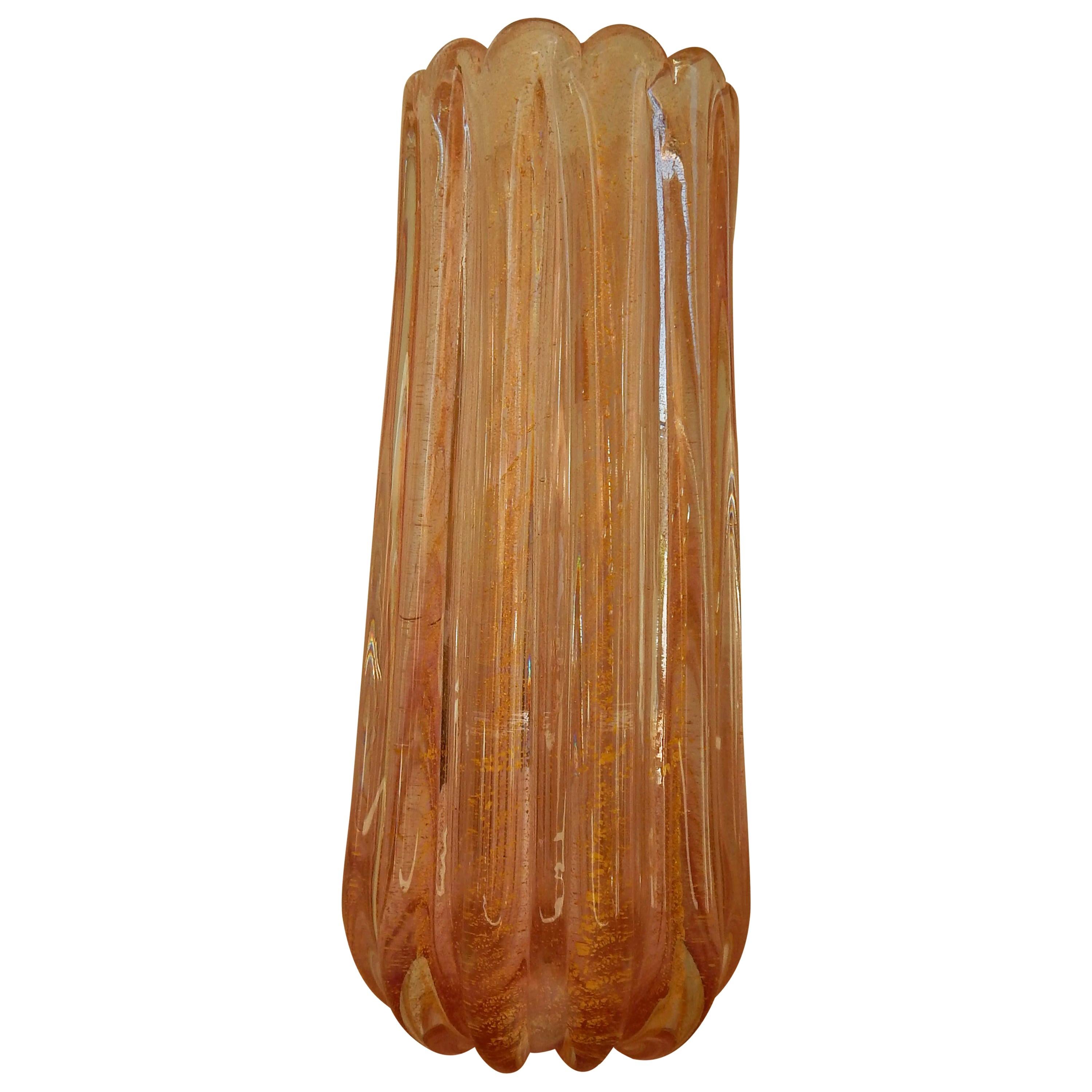 Fratelli Toso Tall Venetian Glass Vase For Sale